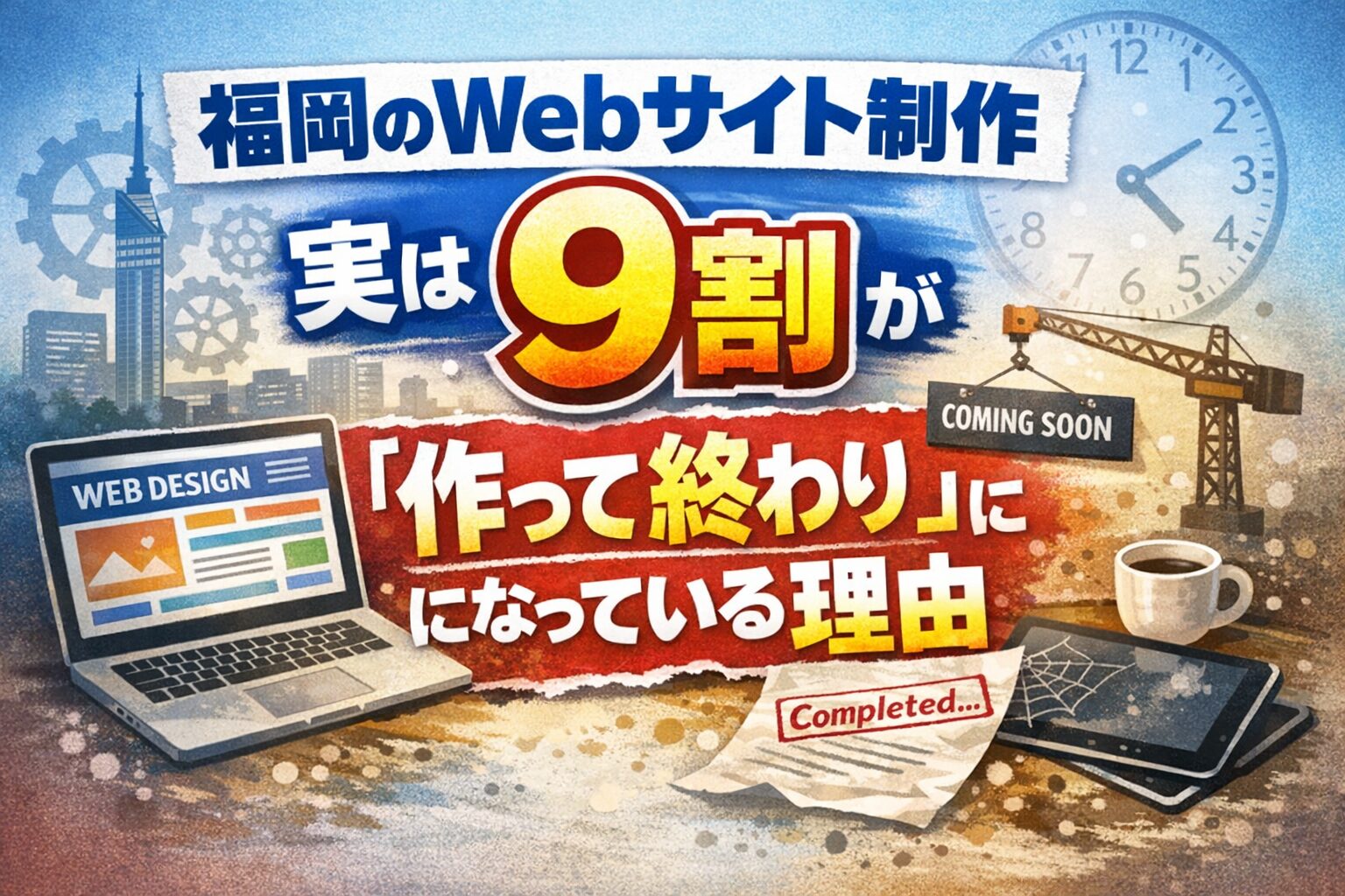 福岡のWebサイト制作で9割が作って終わりになってしまう原因を解説したイメージ画像