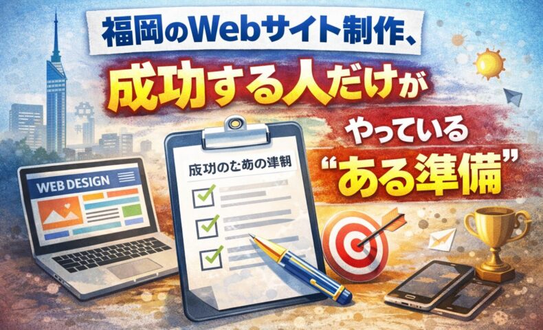 福岡のWebサイト制作で成功する人が事前に行っている準備を解説したイメージ画像