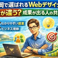 福岡で選ばれるWebデザイナーの違いと成果が出る共通点を表現したアイキャッチ画像