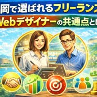 福岡で選ばれるフリーランスWebデザイナーの共通点を表現したアイキャッチ画像