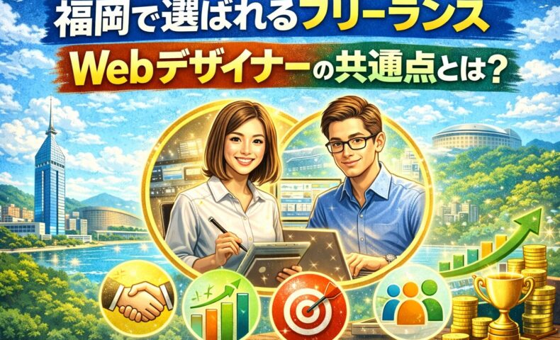 福岡で選ばれるフリーランスWebデザイナーの共通点を表現したアイキャッチ画像