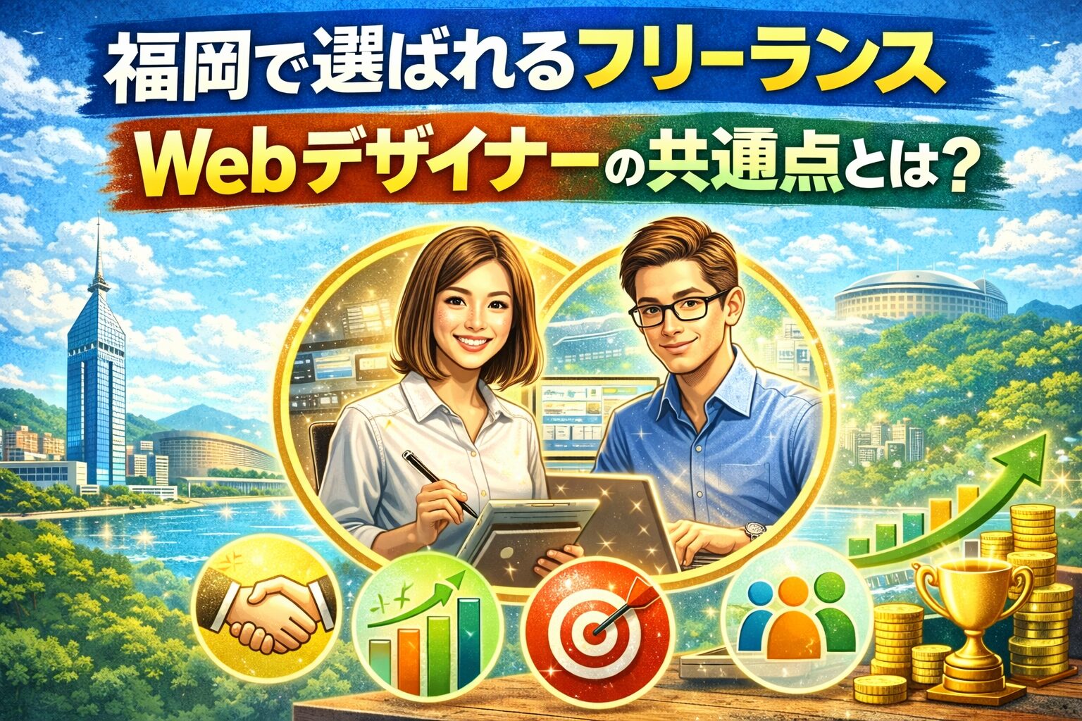福岡で選ばれるフリーランスWebデザイナーの共通点を表現したアイキャッチ画像
