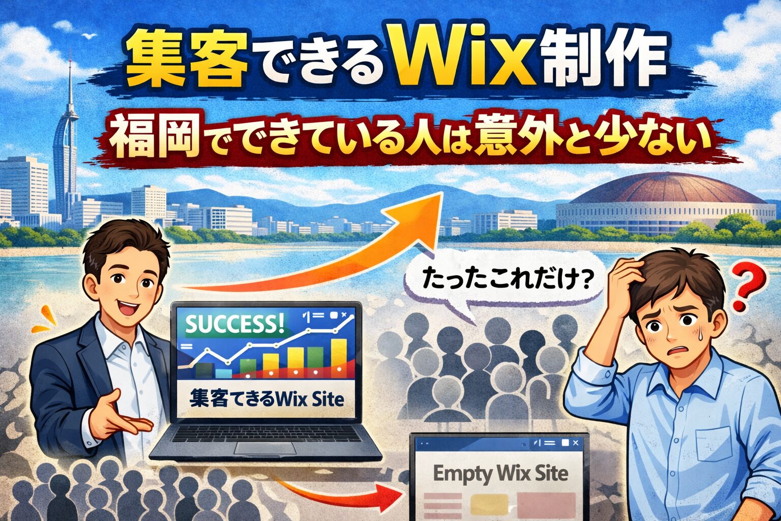 福岡でWix制作を行い集客できている人とできていない人の違いを比較したアイキャッチ画像