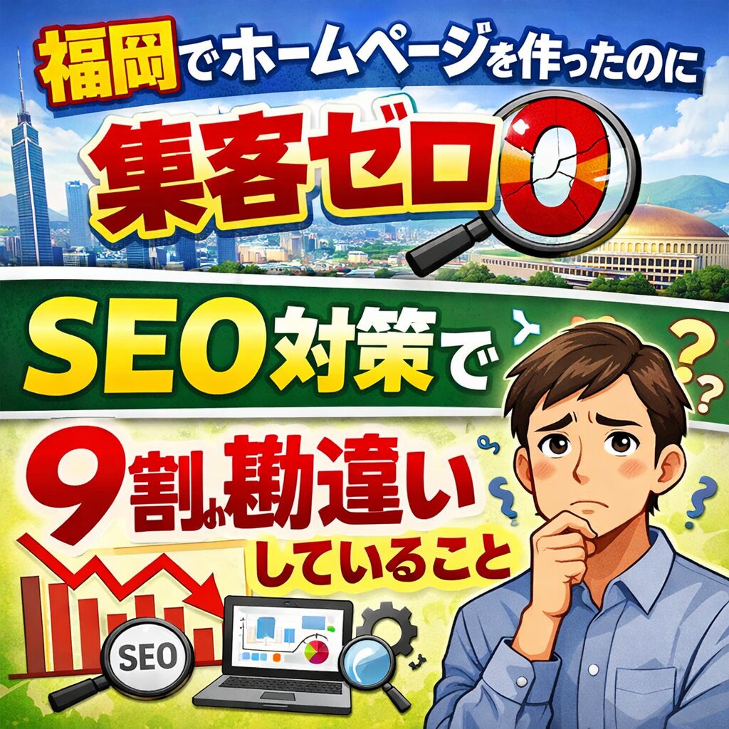 福岡でホームページを作ったのに集客できない原因をSEO対策の視点で解説するイメージ画像