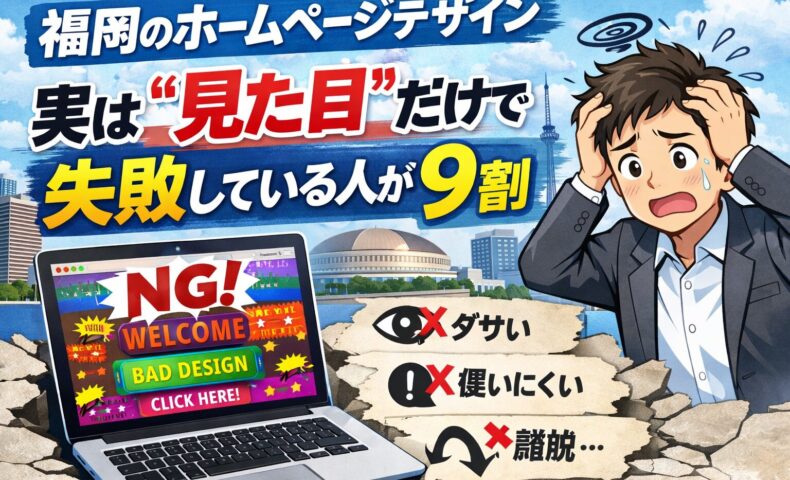 福岡のホームページデザインで見た目だけを重視し、集客に失敗しているイメージ画像