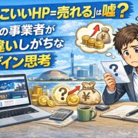 福岡の事業者がかっこいいホームページデザインにこだわり、売上につながらず悩んでいるイメージ画像