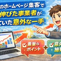 福岡のホームページ集客で急に成果が伸びた事業者が、意外な施策に取り組んでいる様子を表したイメージ画像
