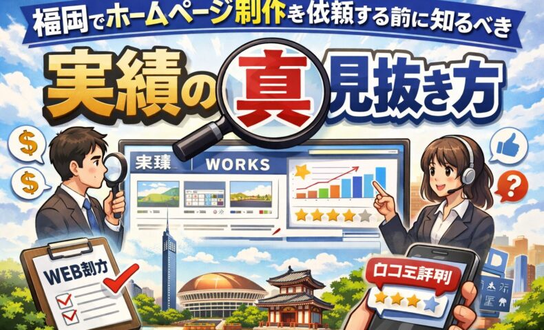 福岡でホームページ制作を依頼する前に知るべき、実績の本当の見抜き方を解説するイメージ画像