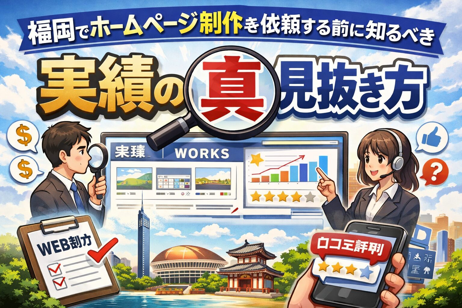 福岡でホームページ制作を依頼する前に知るべき、実績の本当の見抜き方を解説するイメージ画像