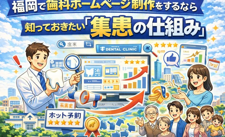福岡で歯科ホームページ制作を行う際に知っておきたい集患の仕組みを解説するイメージ画像