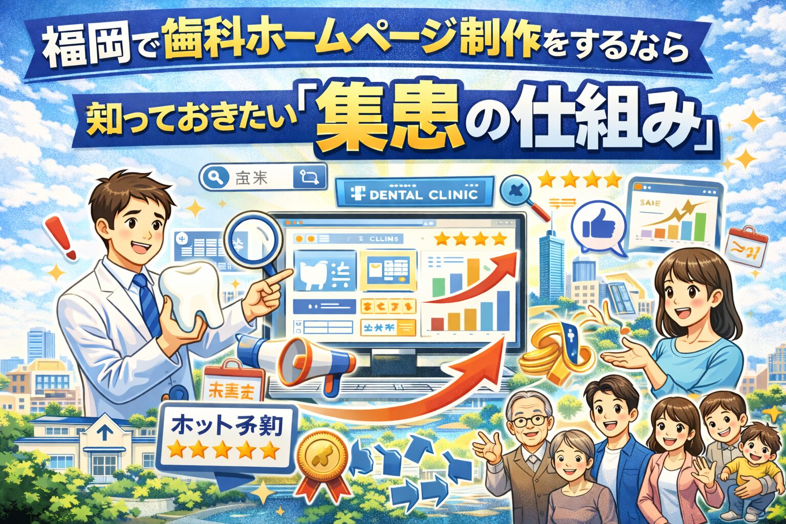 福岡で歯科ホームページ制作を行う際に知っておきたい集患の仕組みを解説するイメージ画像