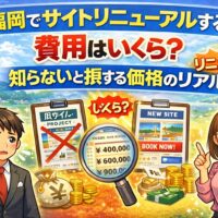 福岡でサイトリニューアルする費用の相場や価格の違いを解説するアイキャッチ画像