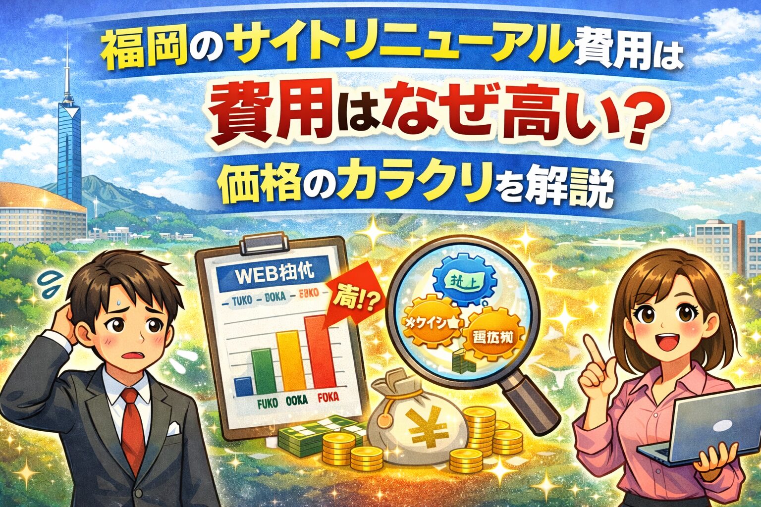 福岡のサイトリニューアル費用が高い理由と価格のカラクリを解説するアイキャッチ画像