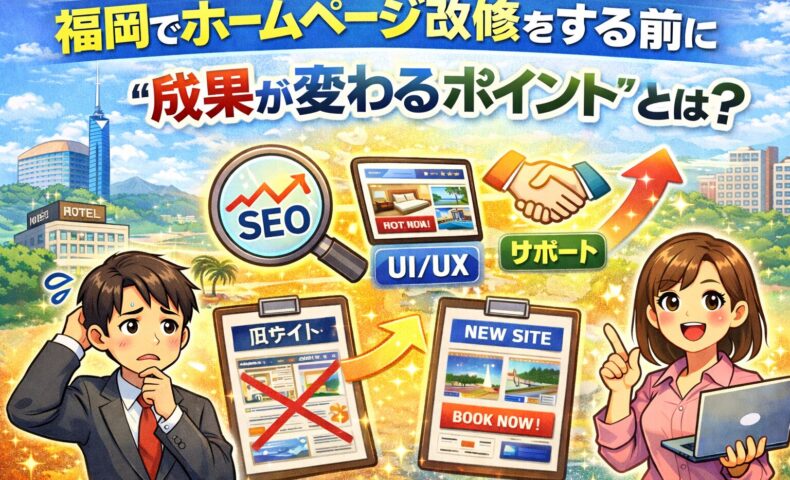 福岡でホームページ改修をする前に成果が変わるポイントを解説するアイキャッチ画像