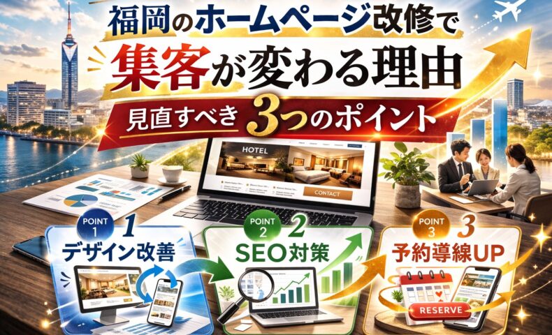 福岡のホームページ改修で集客が変わる理由と見直すべき3つのポイントを解説するアイキャッチ画像