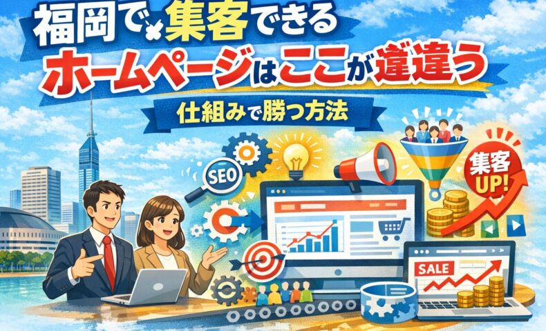 福岡で集客できるホームページの仕組みを解説するSEO・マーケティングのイメージ画像