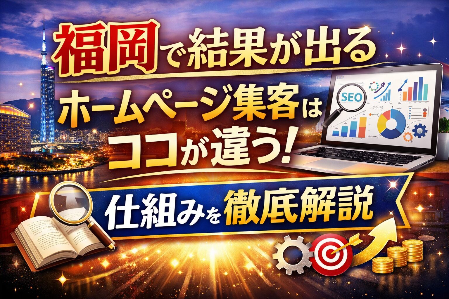 福岡で結果が出るホームページ集客の仕組みを解説するSEO・マーケティングのイメージ画像