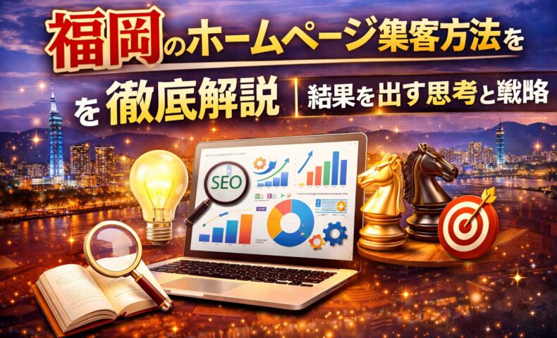 福岡のホームページ集客方法と戦略を解説するSEO・マーケティングのイメージ画像