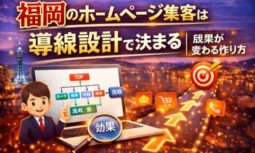 福岡のホームページ集客における導線設計の重要性と成果改善を表したイメージ画像