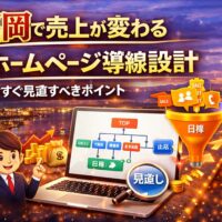 福岡のホームページ集客における導線設計改善で売上向上を表現したイメージ画像