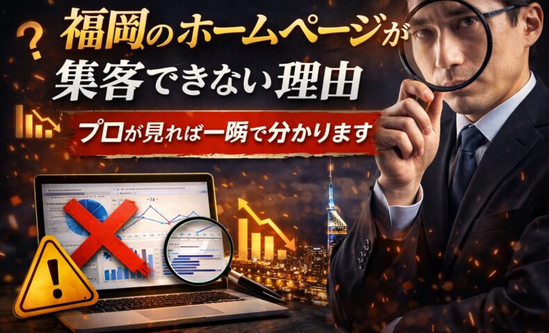 福岡のホームページが集客できない原因を分析し改善ポイントを示すイメージ画像