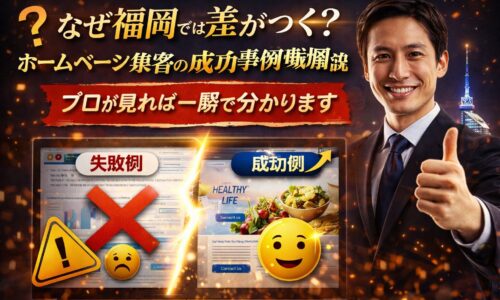 福岡のホームページ集客の成功事例と失敗例を比較し違いを示したイメージ画像