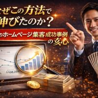 福岡のホームページ集客成功事例で売上が伸びた理由を表現したイメージ画像