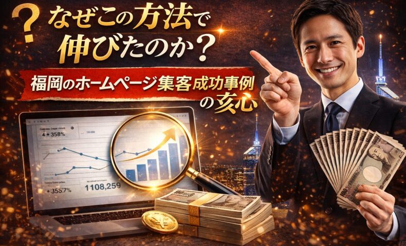 福岡のホームページ集客成功事例で売上が伸びた理由を表現したイメージ画像