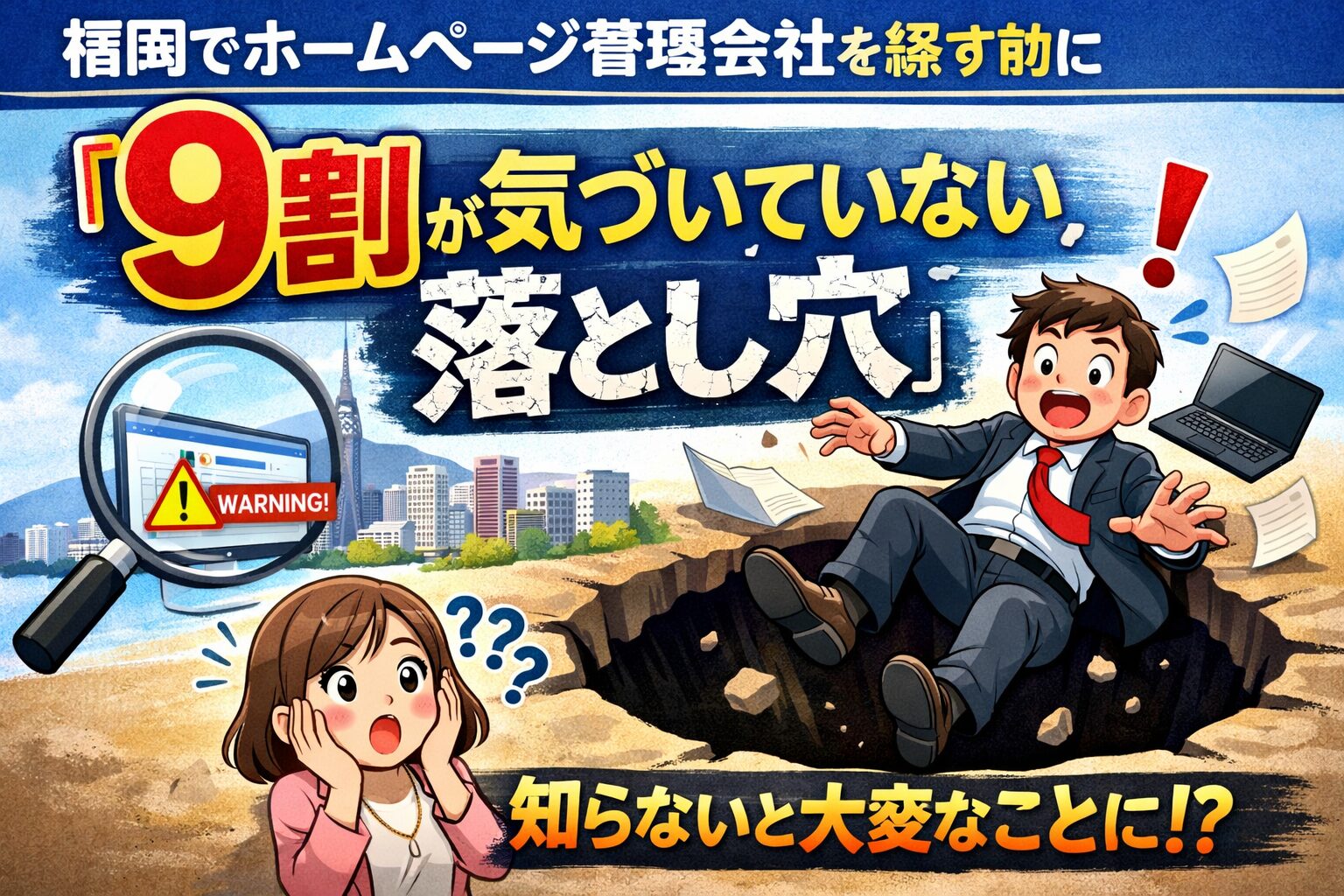 福岡でホームページ管理会社を選ぶ前に知るべき9割が気づいていない落とし穴を解説するイメージ