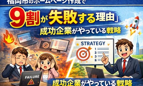 福岡市のホームページ作成で9割が失敗する理由と成功企業が実践する戦略を解説するイメージ