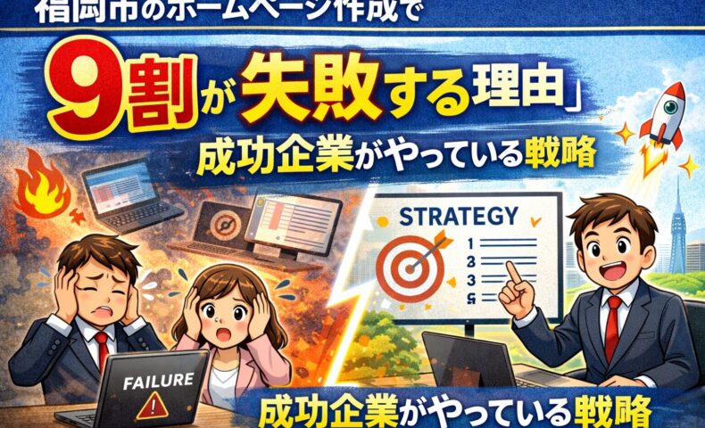福岡市のホームページ作成で9割が失敗する理由と成功企業が実践する戦略を解説するイメージ