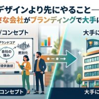 福岡の小さな会社がブランディング戦略(顧客の悩み・自社の強み・差別化・提供価値)を設計し、大手に勝つ方法を図解したアイキャッチ画像