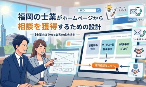 福岡の士業がホームページから相談を獲得するための設計を解説するアイキャッチ画像