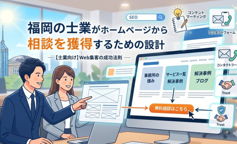 福岡の士業がホームページから相談を獲得するための設計を解説するアイキャッチ画像