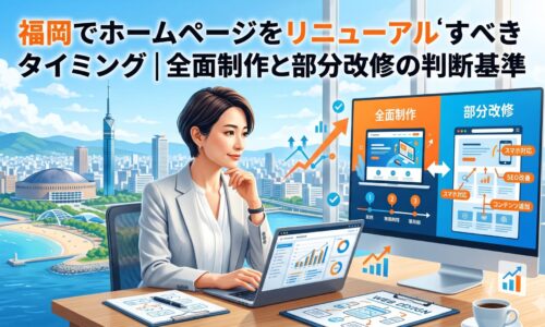 福岡でホームページをリニューアルすべきタイミングを考える女性事業主|全面制作と部分改修の判断基準を解説