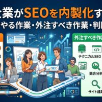 中小企業がSEOを内製化する手順|自社でやる作業・外注すべき作業・判断基準を解説する図解