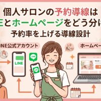 個人サロンの予約導線はLINEとホームページをどう分ける?予約率を上げる導線設計のイメージ図
