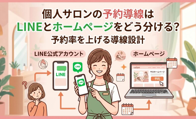 個人サロンの予約導線はLINEとホームページをどう分ける？予約率を上げる導線設計のイメージ図