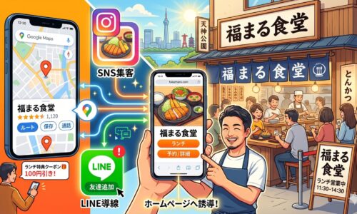福岡の飲食店がランチ集客をホームページで伸ばす方法｜Googleマップ・SNS・LINE導線の連携設計