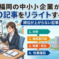 福岡の中小企業がSEO記事をリライトする手順｜順位が上がらない記事の見直し方を解説する図解