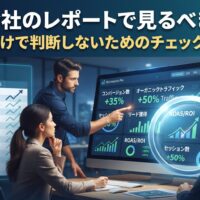 SEO会社のレポートで見るべき数字と、順位表だけで判断しないためのチェックポイントを解説するアイキャッチ画像