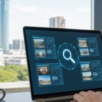 福岡でAI検索表示を目指す店舗や会社のデジタルマーケティング対策を示すパソコン画面