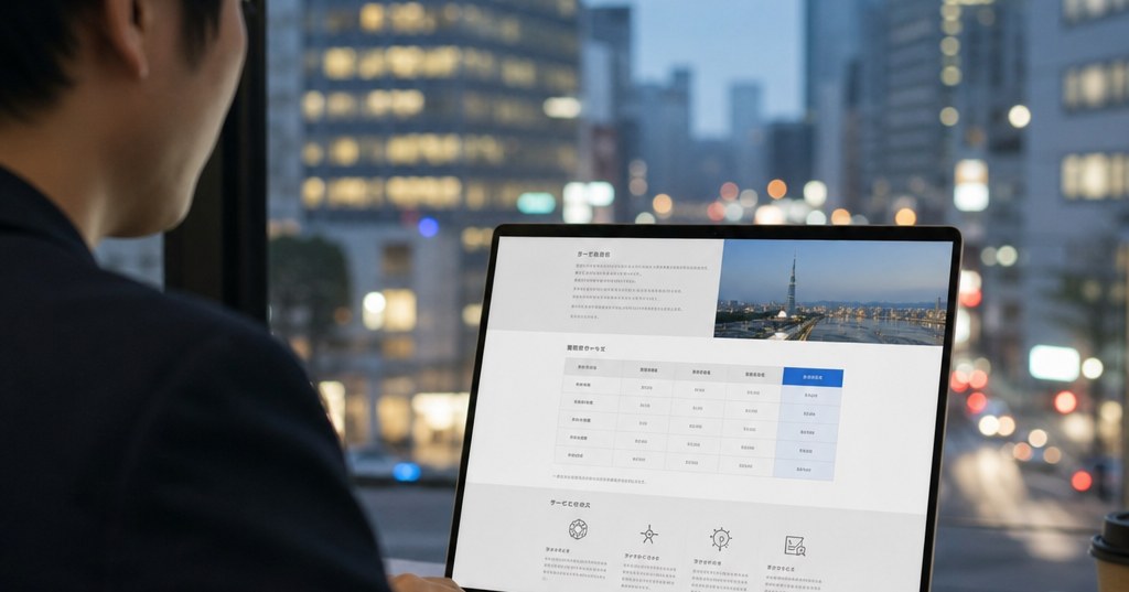 福岡 料金ページ SEOの設計を示す、地域名・料金表・サービス内容を整理したWebサイト画面