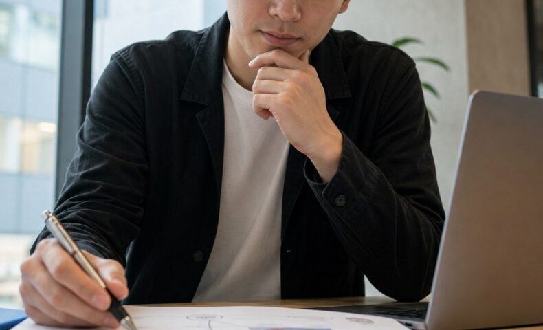 福岡 トピッククラスターの設計を示す、福岡の観光地やグルメ記事をカテゴリ別に整理したコンテンツ構造図