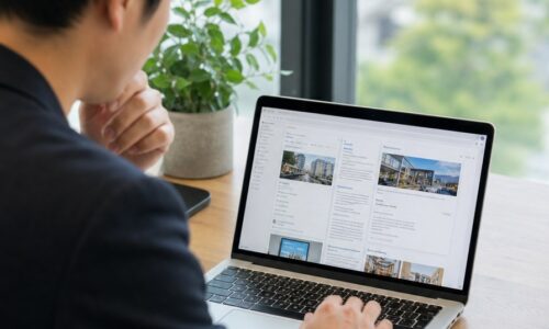 福岡でPerplexity対策に取り組み、AI検索に選ばれる店舗や企業のWeb情報を確認するイメージ
