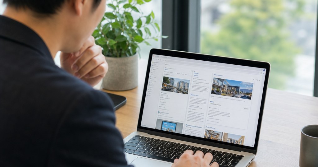 福岡でPerplexity対策に取り組み、AI検索に選ばれる店舗や企業のWeb情報を確認するイメージ