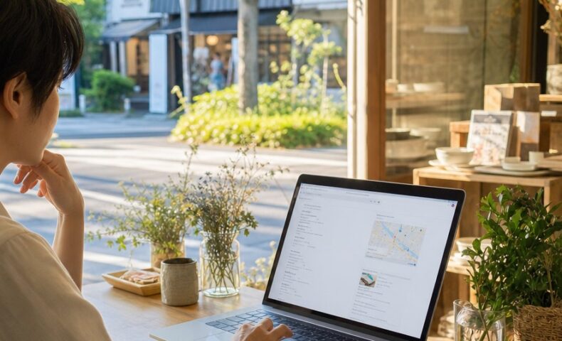 福岡のナレッジパネルが表示されない原因と対策を確認するパソコン画面