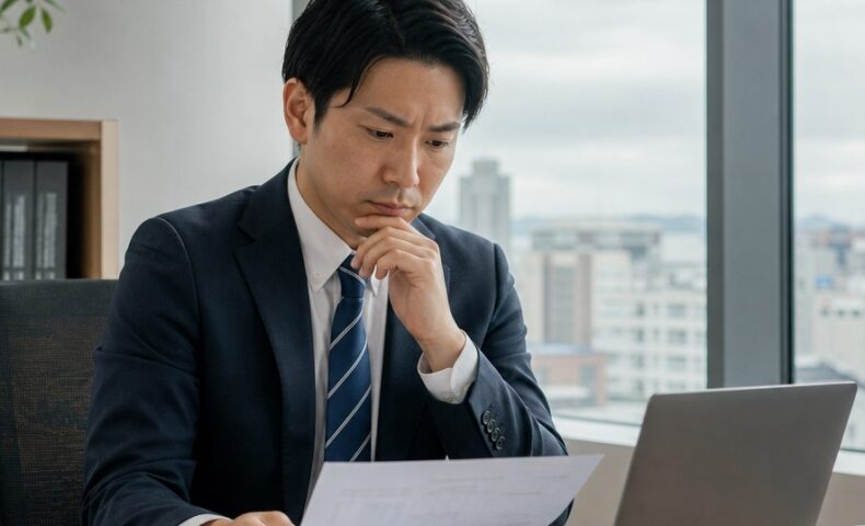 福岡の会社情報を調べるために企業データを確認するビジネスイメージ