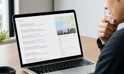 福岡のナレッジパネルが表示されない原因と対策を確認するパソコン画面