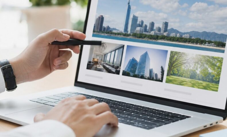 福岡のWebサイトにおけるファーストビュー改善のポイントを示すパソコン画面